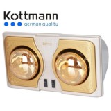 Đèn sưởi nhà tắm Kottmann 2 bóng vàng K2B-H