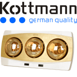 Đèn sưởi nhà tắm Kottmann 3 bóng vàng K3B-H