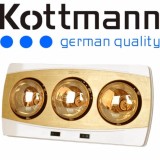 Đèn sưởi nhà tắm Kottmann 3 bóng vàng K3B-H Chất Lượng Cao