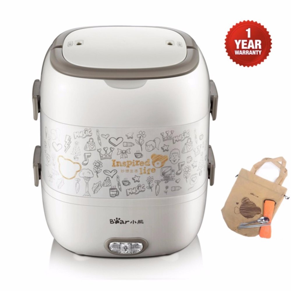 Hộp cơm 3 tầng cắm điện hút chân không inox Bear DFH-S2017