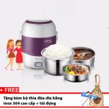 Hộp cơm hâm nóng cao cấp hút chân không Bear DFH-S263 + Tặng bộ thìa đũa dĩa