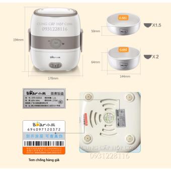 Hộp Cơm Văn Phòng Cao Cấp Lót Gốm Cách điện Kép Bear DFH-S2516(trắng) June 2018 - 4 Hộp cơm văn phòng cao cấp lót gốm cách điện kép Bear DFH-S2516(trắng) - 4