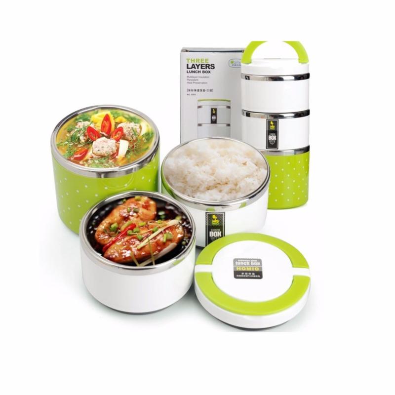Giá bán Hộp đựng cơm 3 tầng ruột inox siêu giữ nhiệt
