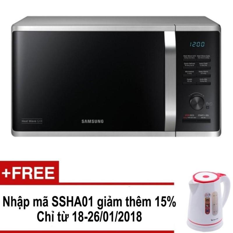 Lò vi sóng tráng men. có nướng Samsung MG23K3575AS/SV 23 lít + Tặng Ấm siêu tốc Smartcook 1.8 L KES-0696 trị giá 415.000 VNĐ