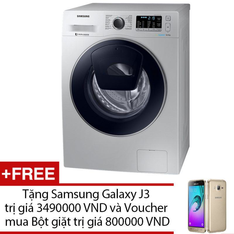 Máy giặt cửa trước Samsung Addwash WW80K5410US/SV 8.0Kg + Tặng
Samsung Galaxy J3 và Voucher mua bột giặt OMO chính hãng