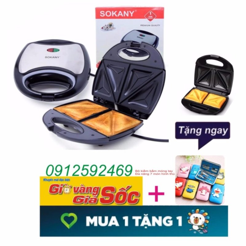 Giá bán Máy làm bánh sandwich (Đen) +Tặng bộ kìm bấm móng tay