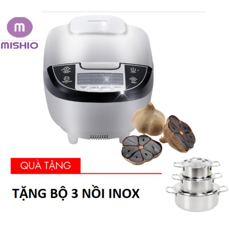 Máy làm tỏi đen ceramic Mishio (Trắng) - Tặng bộ 3 nồi inox