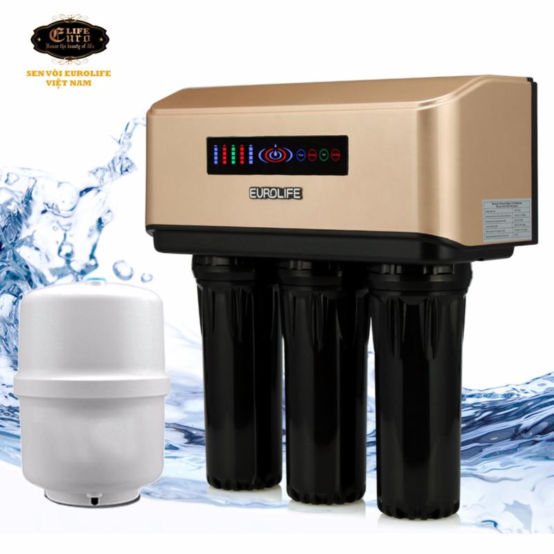 Máy lọc nước RO 5 cấp lọc uống trực tiếp, có đèn báo thay lõi Eurolife EL-RO-600H (Đen vàng)