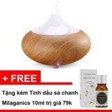 [HCM]Máy phun sương khuếch tán tinh dầu làm mát và lọc không khí + Tinh dầu sả chanh Milaganics 10ml (hình nấm)