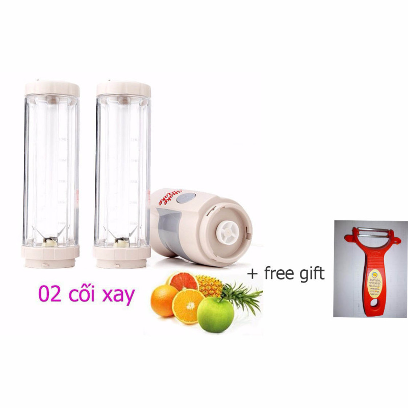 Giá bán Máy xay sinh tố cầm tay Shake n Take loại 2 cối xay + tặng kèm 1 nạo củ quả loại tốt ( đỏ)
