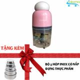 Máy xay sinh tố hoa quả thịt xay đá 2 lưỡi OSAKA DH-807 Tặng bộ 5 hộp inox có nắp