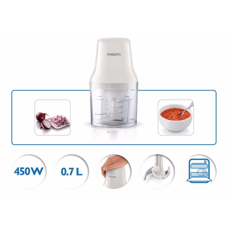 Máy xay thịt Philips HR1393 0.7L (Trắng) - Hãng phân phối chính thức