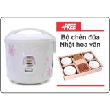 Nồi cơm điện midea 1.8 lít mr-cm18sq + tặng bộ chén đũa nhật hoa văn