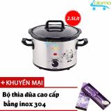 Nồi nấu chậm hầm - kho - nấu cháo 2.5 lít bbcooker bs25 - tặng bộ thìa đũa