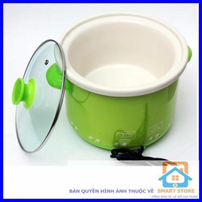 Nồi sứ chuyên hầm nấu cháo kho cá 1.5l Smart Store (Xanh lá
nhạt)