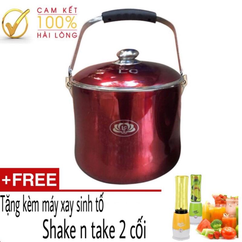 Nồi Ủ Đa Năng Chân Không 6LÍT (Đỏ) Tiện Dụng TẶNG MÁY XAY shake n take 2 CỐI