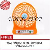 Quạt SẠC lạnh siêu tốc HOPO 3 cấp độ tích điện + TẶNG PIN SẠC HOPO LOẠI 1