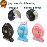 Quạt sạc mini đa năng 3in1 cầm tay có sạc dự phòng và đèn f68-2018