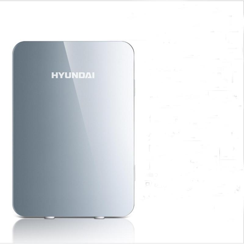 Tủ lạnh Hyundai 20 Lít nguồn vào 12v/220v sử dụng điện nhà hoặc trên ô tô (Màu Bạc silver) - Hàng nhập khẩu