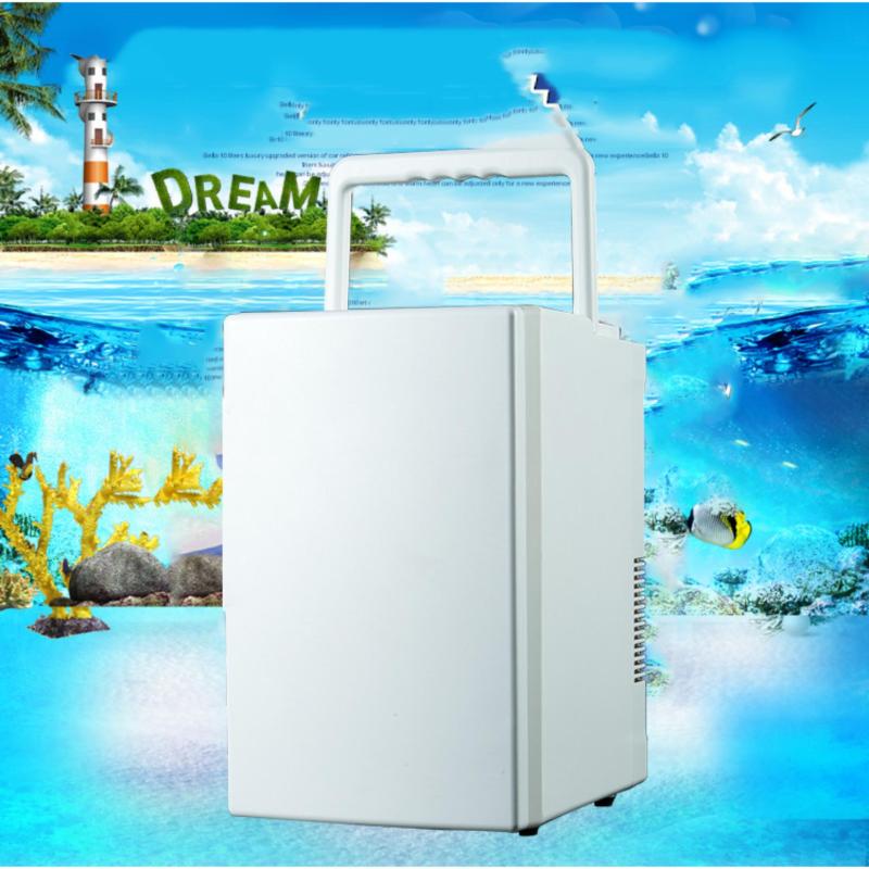Tủ lạnh mini di động 18L gia đình và trên xe hơi (Trắng)