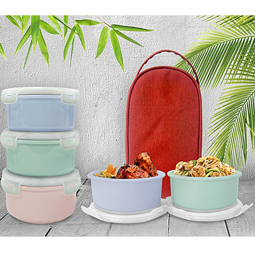 Bộ 3 hộp cơm sứ cao cấp dong hwa 400ml kèm túi giữ nhiệt