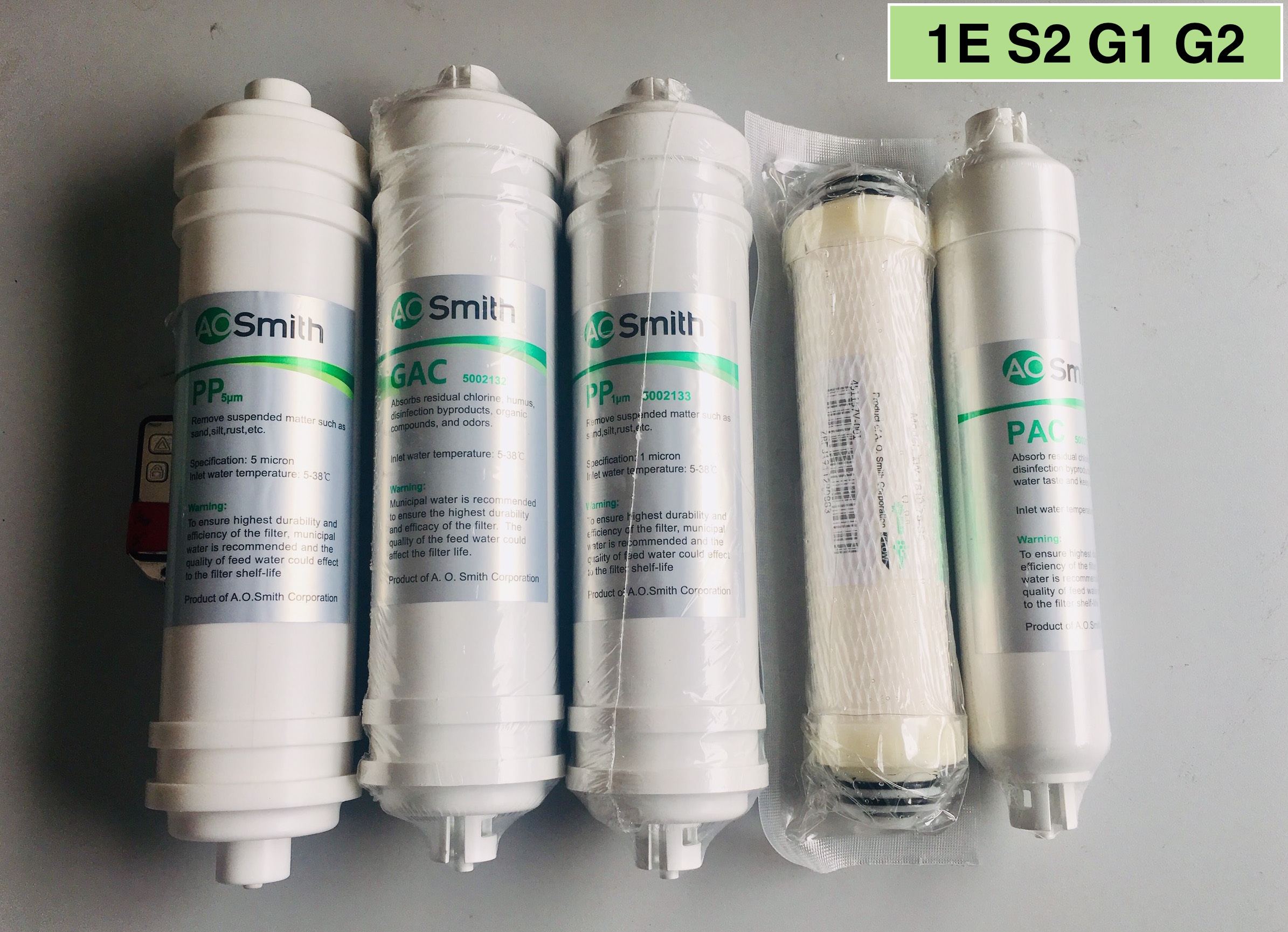 Bộ lõi lọc cho máy lọc nước aosmith dành cho dòng máy 1e, s-2, m1,m2, g1, g2