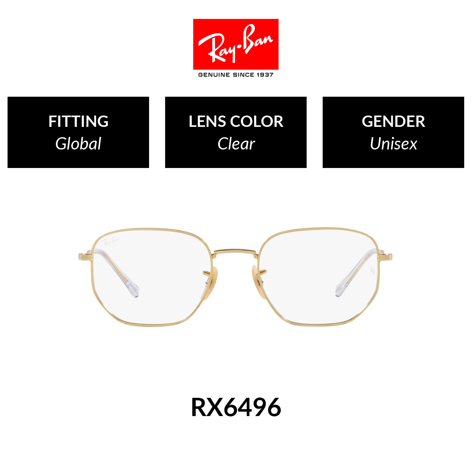Mắt kính ray-ban vista - rx6496 2500 size 53