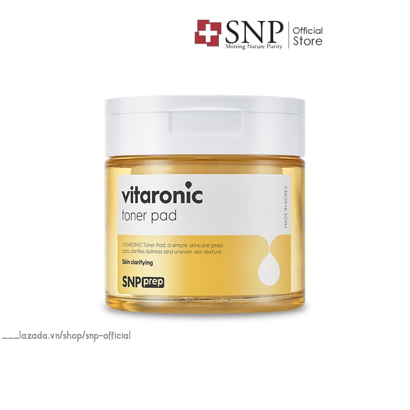 Miếng tẩm toner snp prep vitaronic toner pad làm se khít lỗ chân lông làm mờ thâm nám - hũ 60 miếng