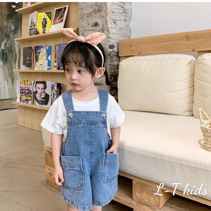Set yếm bò đùi kèm áo kèm mũ dành cho cả bé trai và bé gái