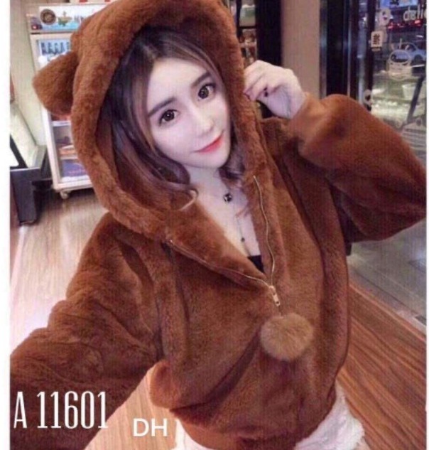 ✅(ẢNH THẬT) ÁO KHOÁC LÔNG MƯỢT TAI GẤU THỜI TRANG HÀN QUỐC, TUỆ LÂM, ÁO KHOÁC LÔNG CỪU TAI GẤU, ÁO KHOÁC MŨ LÔNG