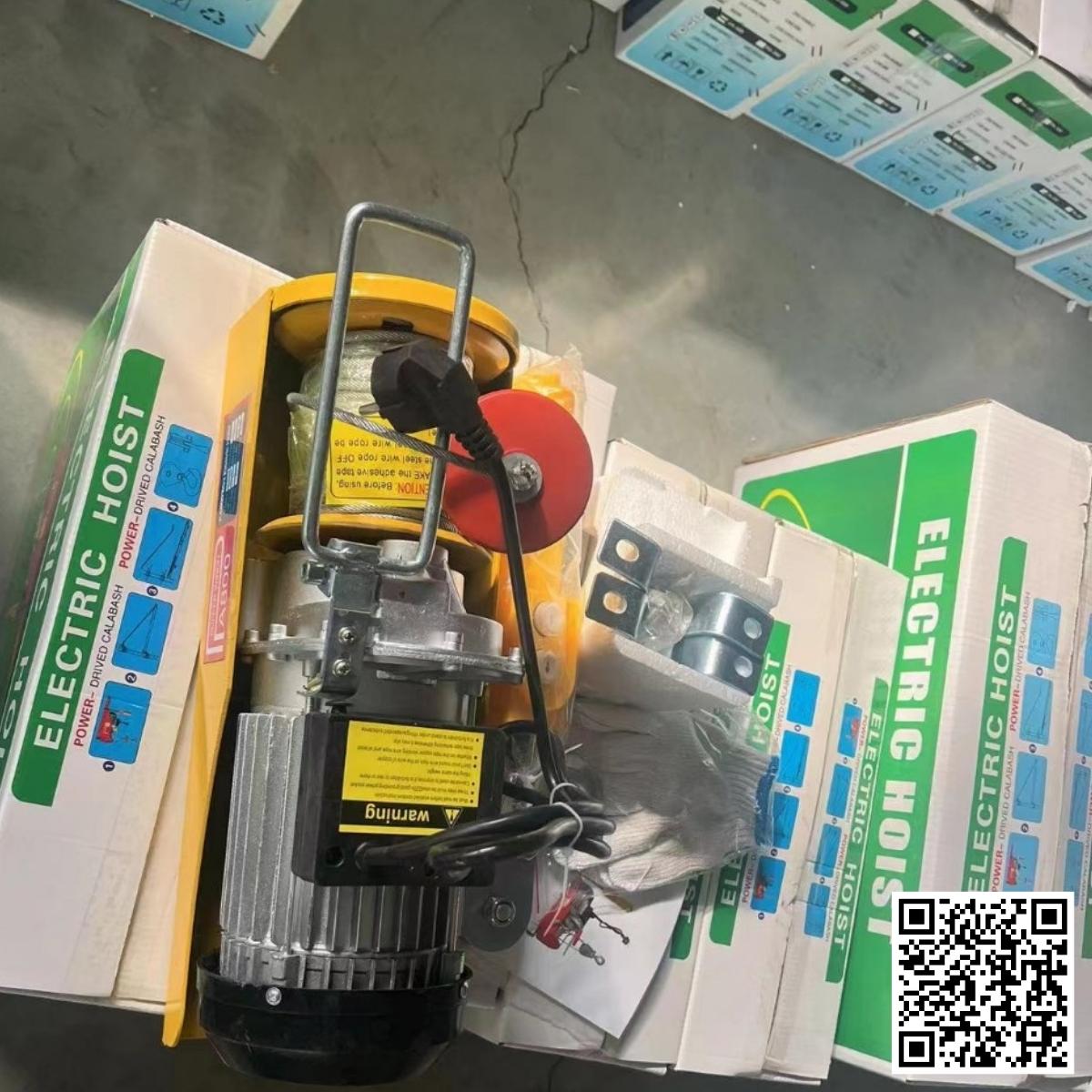 Tời điện pa-1000 điện áp 220vac, pả lăng điện nâng hạ máy móc thiết bị có tải trọng đến 800 kg với chiều dài cáp 18 mét