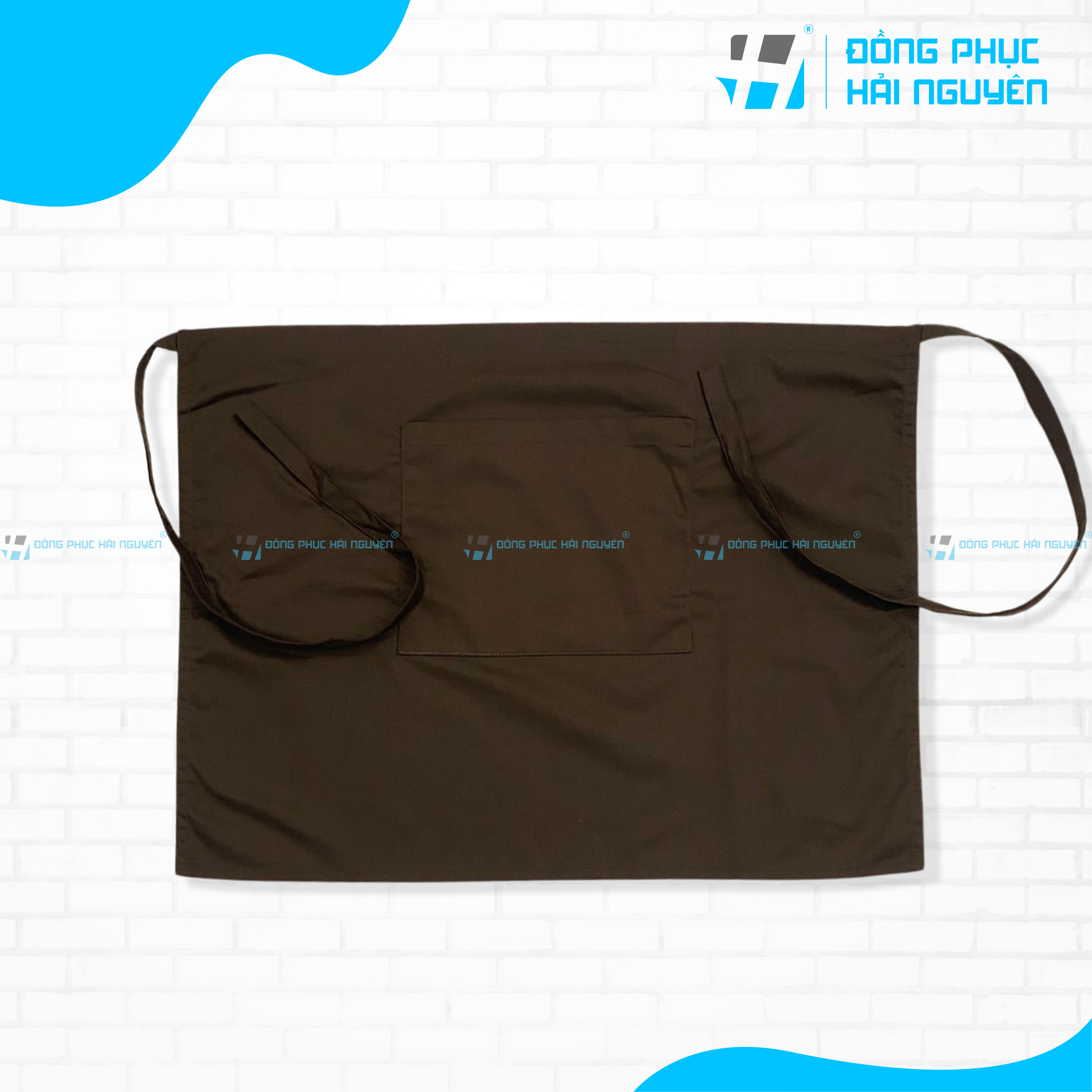 Tạp dề ngắn phục vụ màu nâu