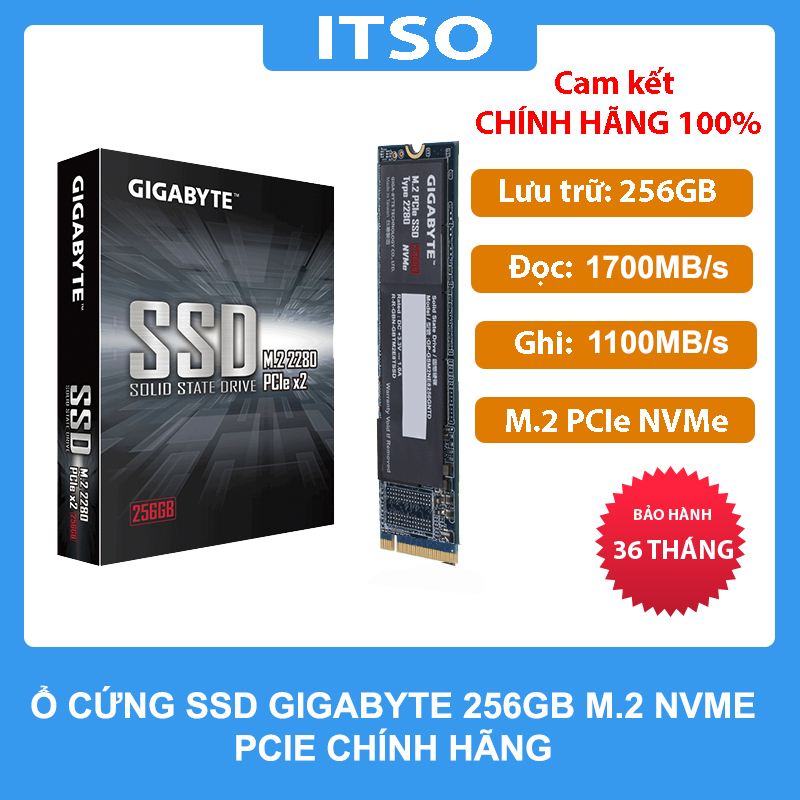 Ổ cứng ssd gigabyte 256gb m2 nvme pcie chính hãng