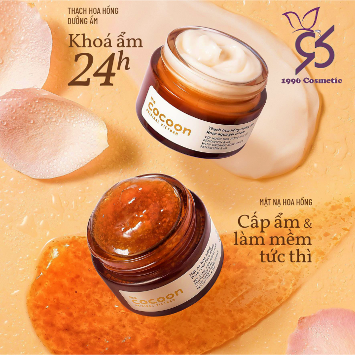 Mặt nạ cocoon - Mặt nạ hoa hồng cocoon cấp ẩm thuần chay