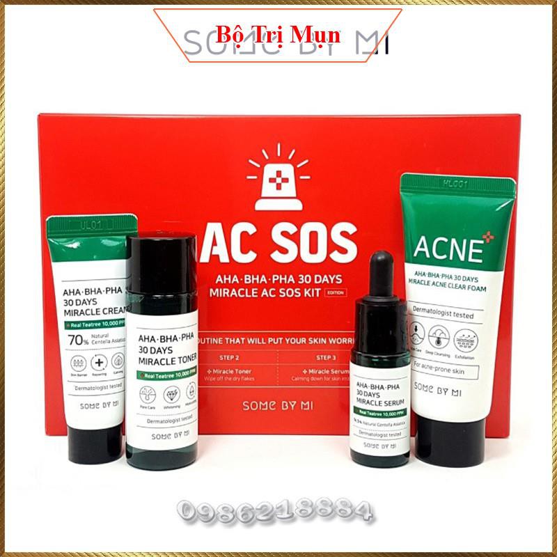 Bộ 4 món ngừa mụn trong 30 ngày some by mi aha-bha-pha 30 days miracle ac sos kit ask4