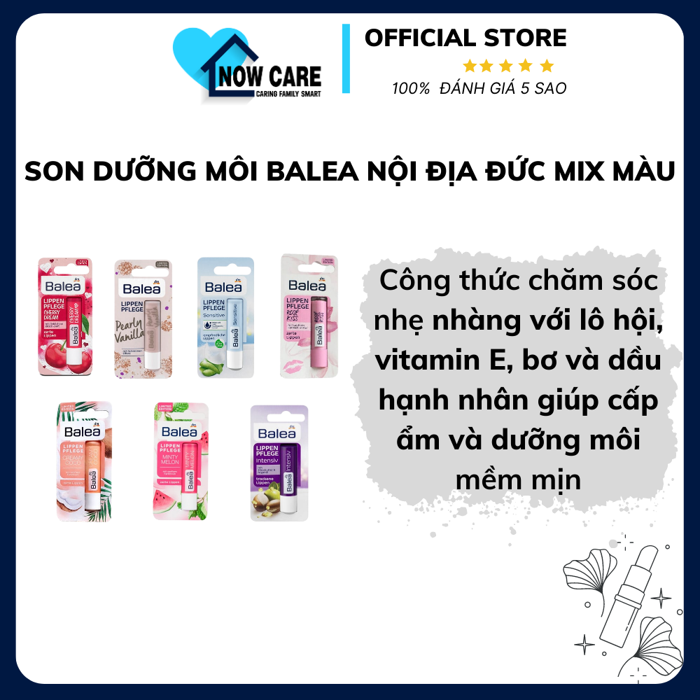 Son dưỡng môi Balea nội địa Đức mix màu
