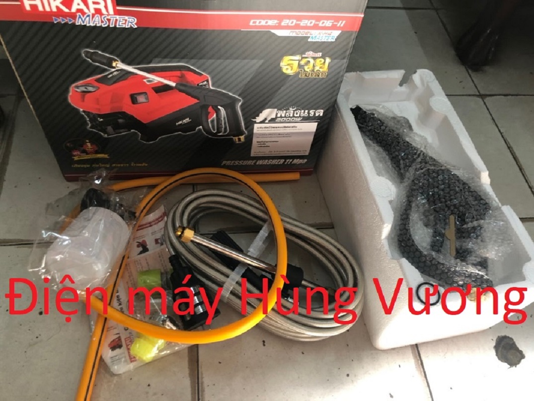 Máy rửa xe áp lực Hikari K-H4, Madein Thaiand , 2400W, dây đồng chịu nhiệt, áp khỏe