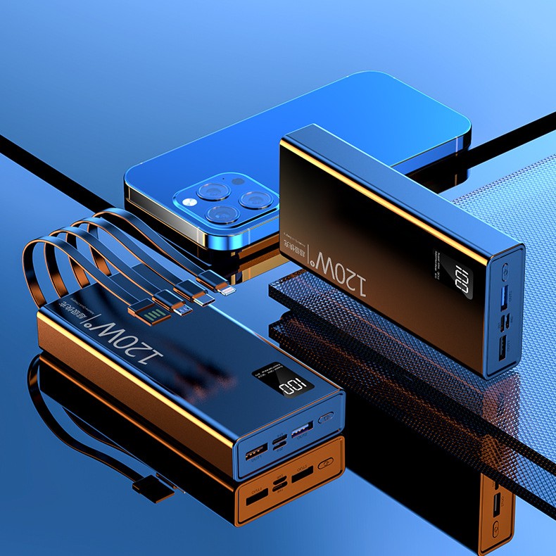 Super Fast Charger 100W 20K-Mah, Built-In Charging Cable, 2-Way Fast Charging - 2