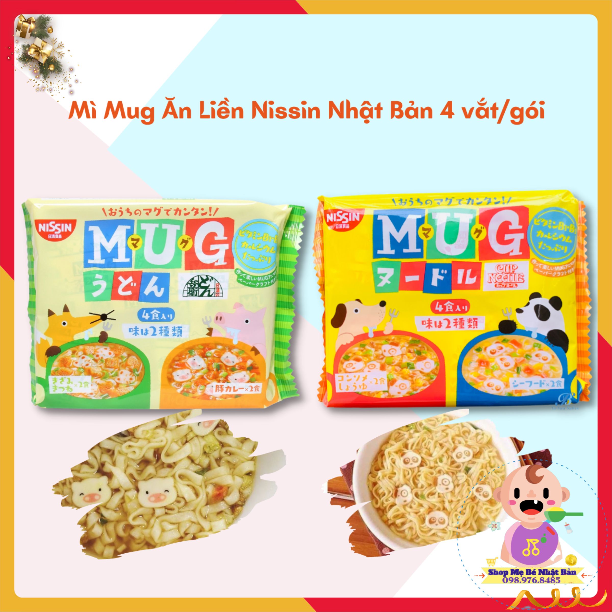 Mì mug ăn liền nissin nhật bản | mỳ mug cho bé ăn dặm