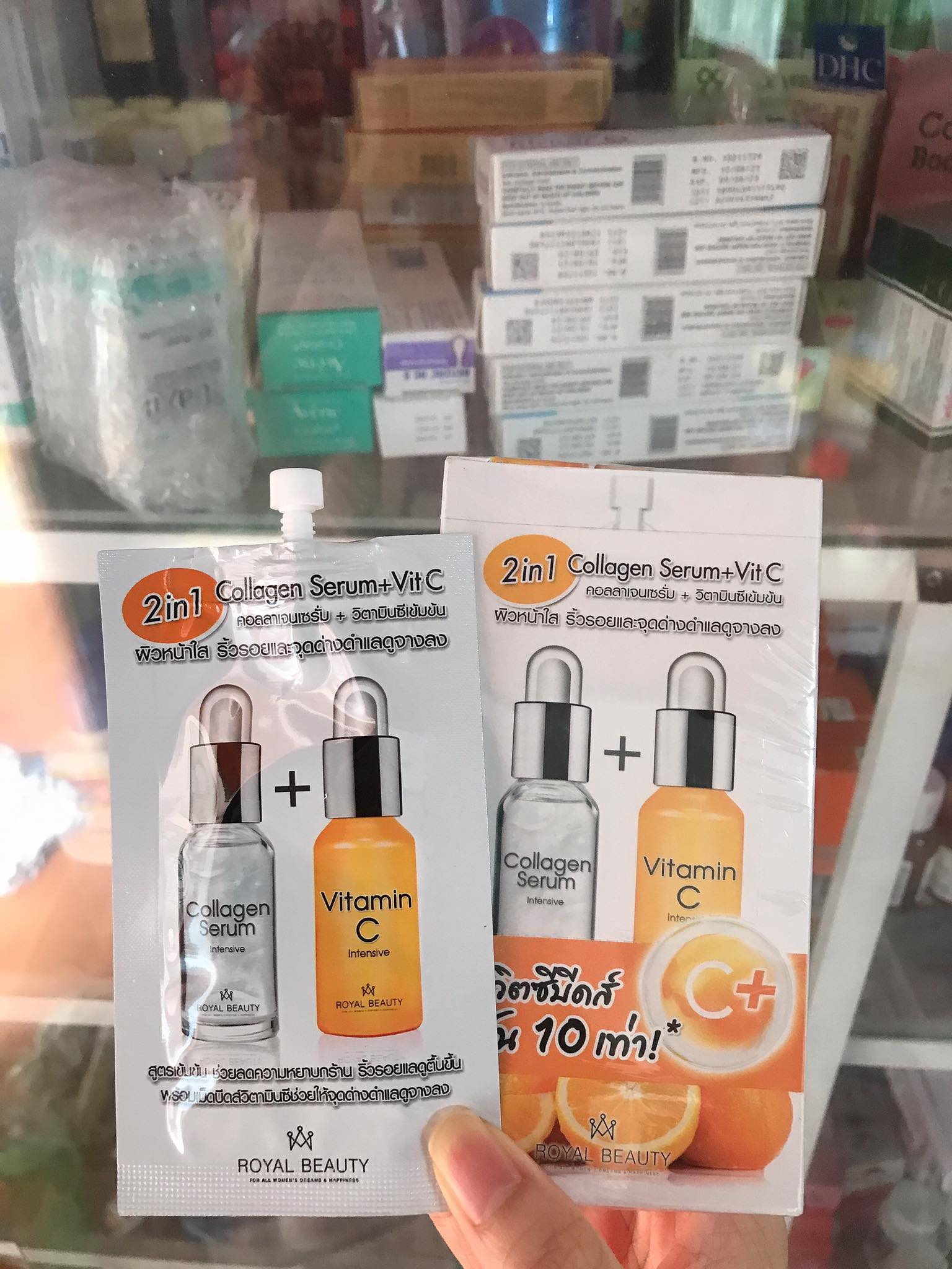 Hộp 6 gói serum 2in1 collagen vit c thái lan