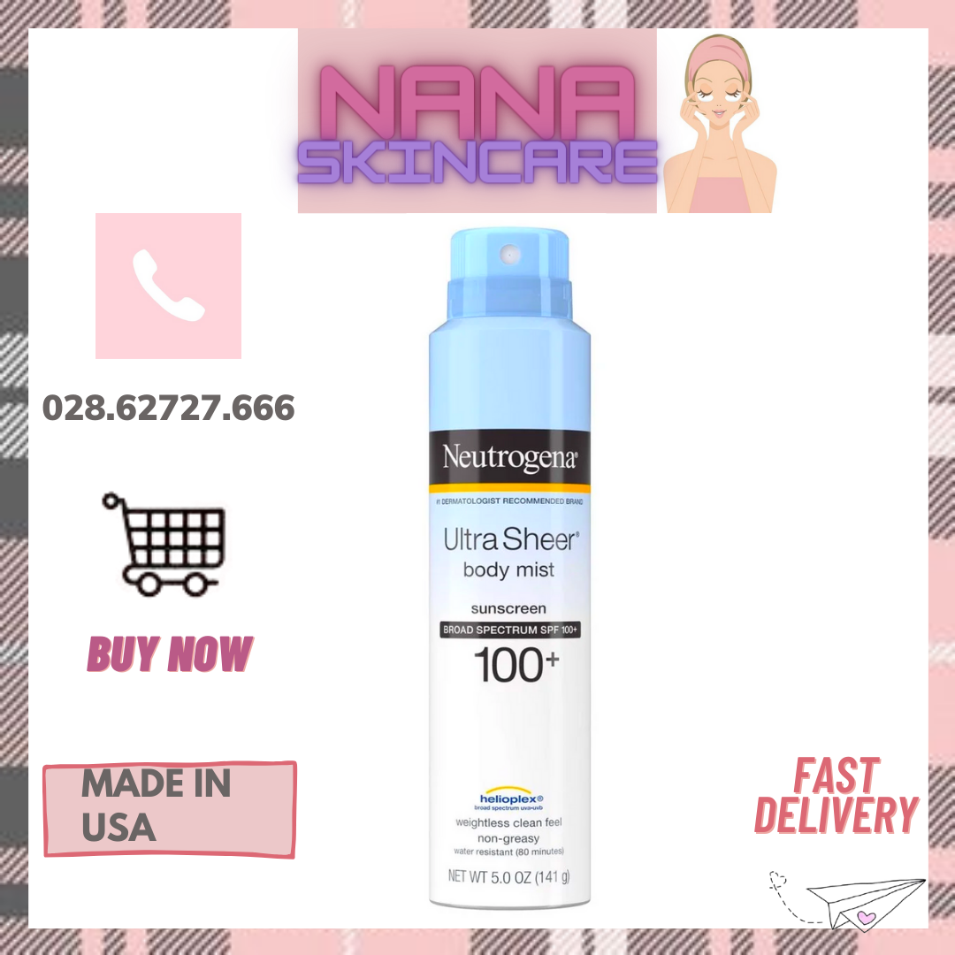 Xịt chống nắng neutrogena ultra sheer body mist spf 100