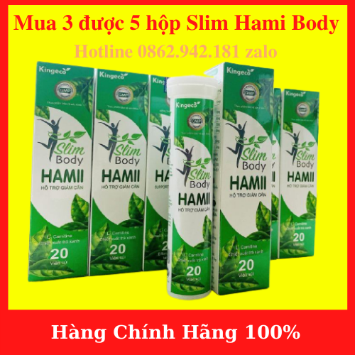 (Mua 3 được 5 ) Slim Hami Body Viên sủi giảm cân mẫu mới 2020 hộp 20 viên sủi không tác dụng phụ an toàn cho sức khỏe chiết xuất thiên nhiên - AN001