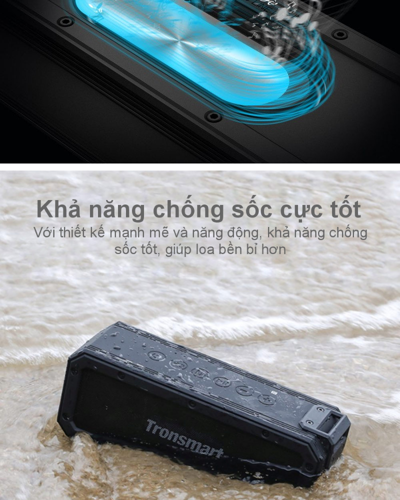 Tronsmart Element Force Plus Loa di động Bluetooth chống nước IPX7 công suất 40W hỗ