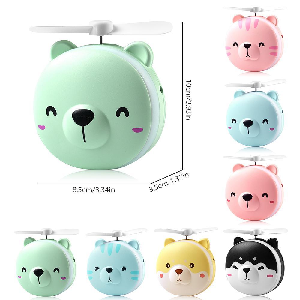 Gương soi mini hình thú kèm đèn, quạt siêu đáng yêu cho mùa hè.