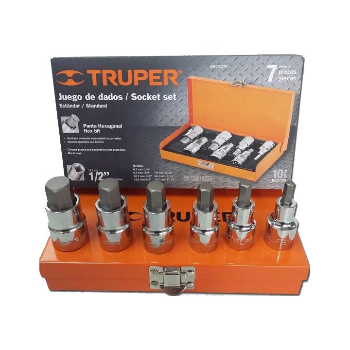 Bộ khẩu đầu lục giác 1/2", hệ m truper - 13926 jph-1/2x6m