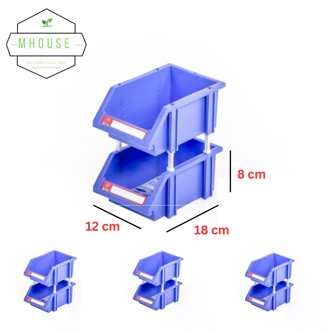 Combo 5 cặp kệ dụng cụ nhỏ Duy Tân, khay linh kiện phân loại hàng hóa, ốc vít kích thước 12 x 18 x 8 cm