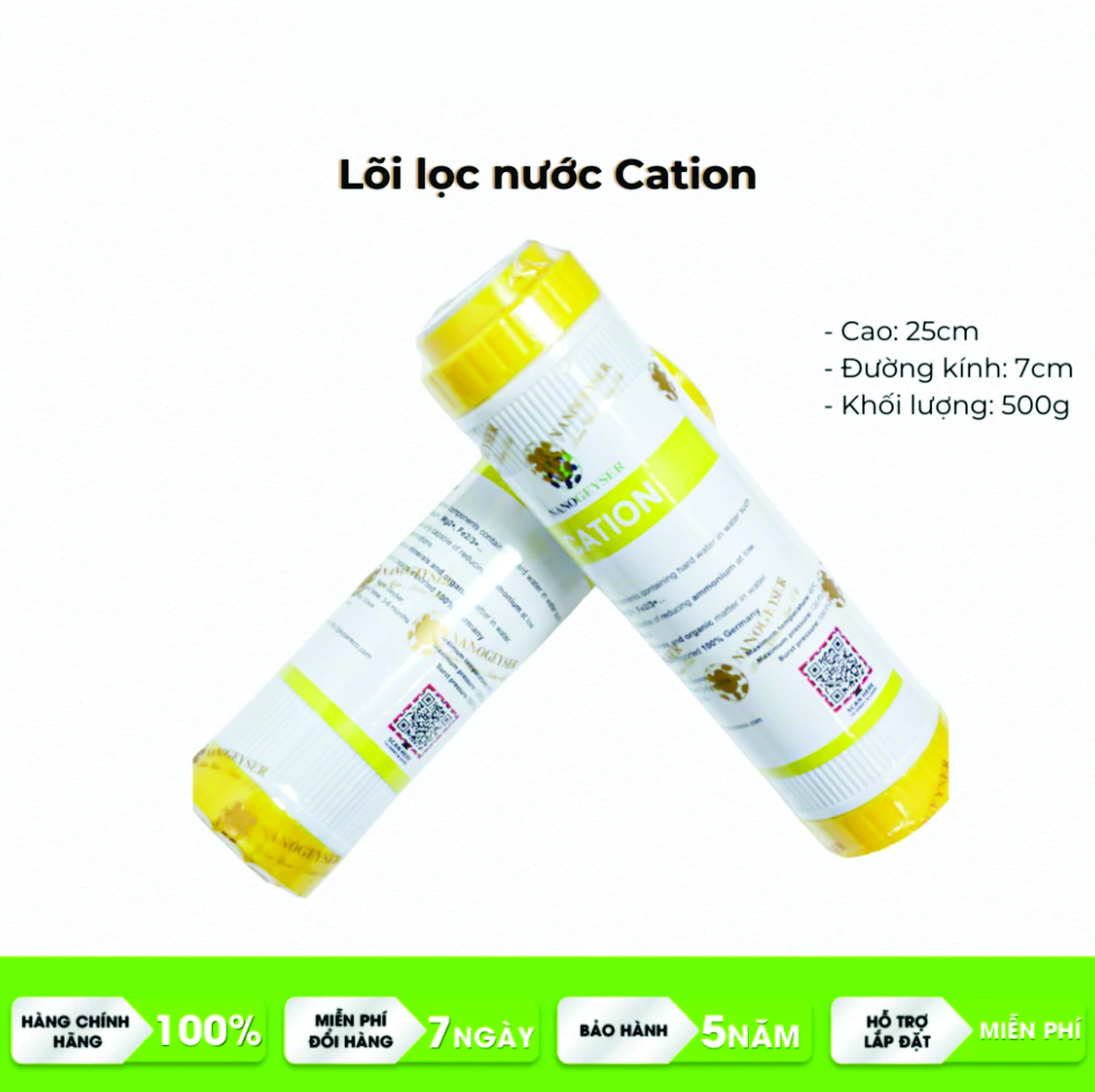LỖI ĐỔI MỚI: Bộ lõi 123 dùng cho máy Nano, UF, Lõi PP.2IN1.GAC, Cation, CBC - bộ lõi thô chính hãng Nano Geyser