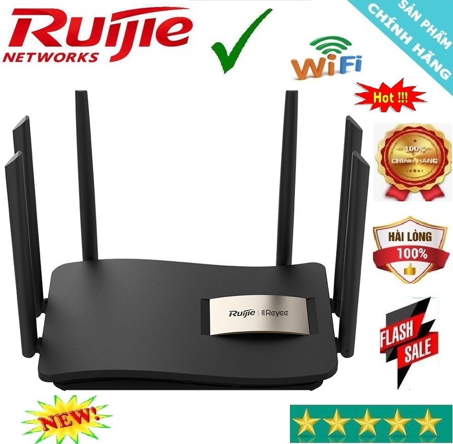 Bộ Phát WiFi Router Ruijie EW1200G Pro Băng Tần Kép Chuẩn AC1300Mbps Gigabit