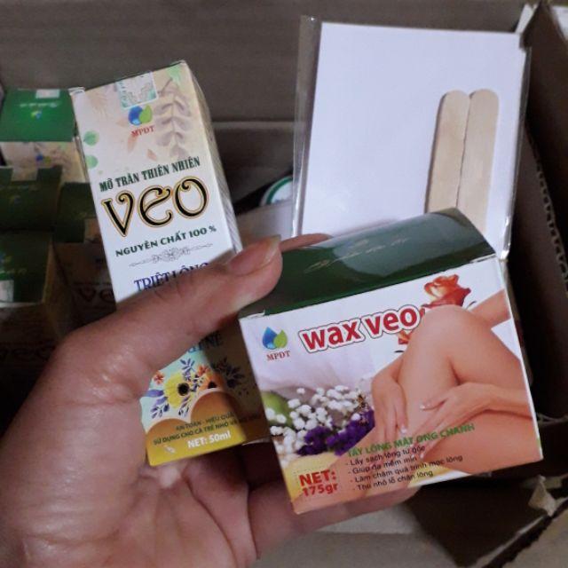 [HCM][Tặng kèm que và giấy wax] COMBO WAX LÔNG VEO VÀ TINH CHẤT TRIỆT LÔNG DỄ DÀNG SỬ DỤNG TẠI NHÀ