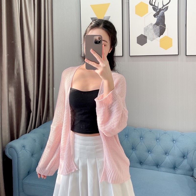 Áo Cadigan Len Mỏng Hottrend Phong Cách Hàn Quốc